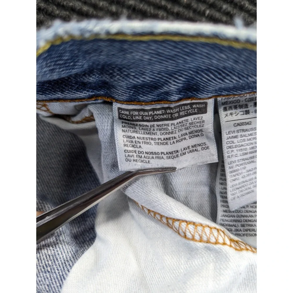 Levi's 505 Regular Fit Jeans Mens 38 Blue Denim Logo Straight Leg Mid Rise